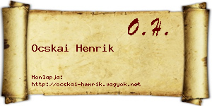 Ocskai Henrik névjegykártya