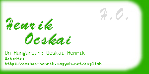 henrik ocskai business card